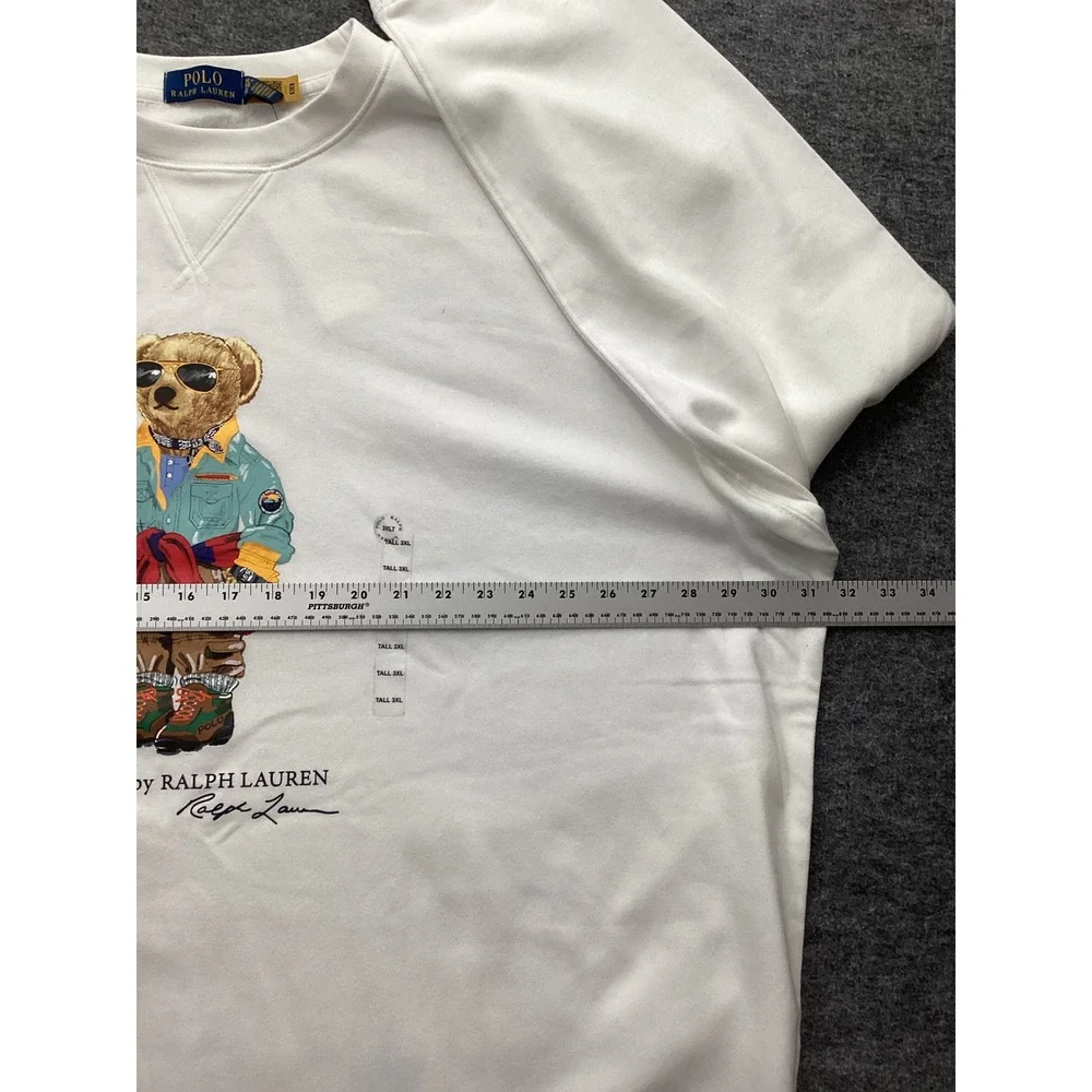 Polo Ralph Lauren Polo Bear White Fleece Sweatshirt 3XLT New With Tags